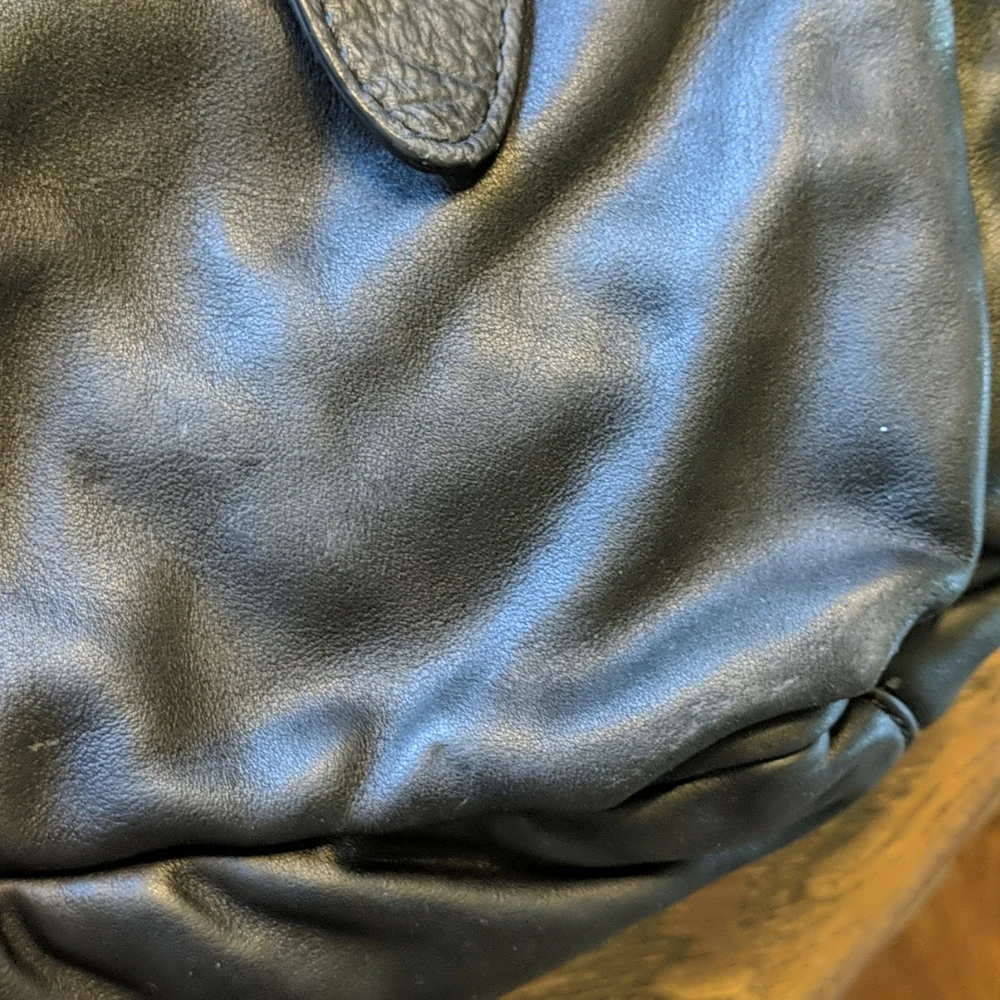 Cole Haan Black Leather Laptop Bag with Shoulder Strap